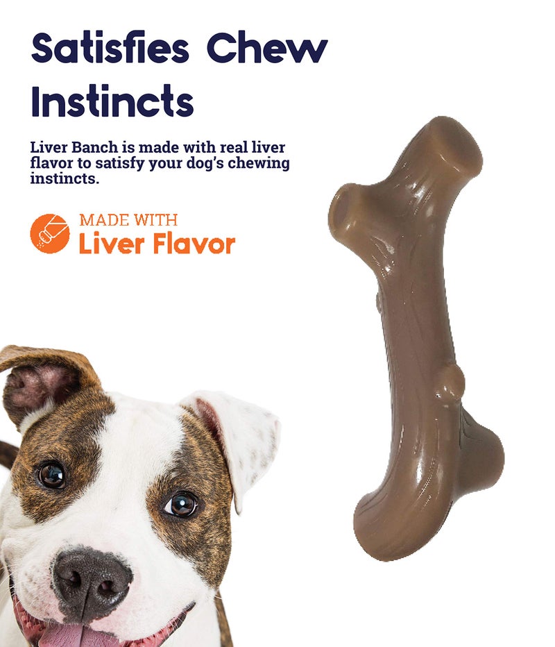 Petstages Liver Branch Stick Dog Chew Toy â€“ Beef Liver Flavor, Stick Alternative, Durable Nylon Design, Large - Image 2